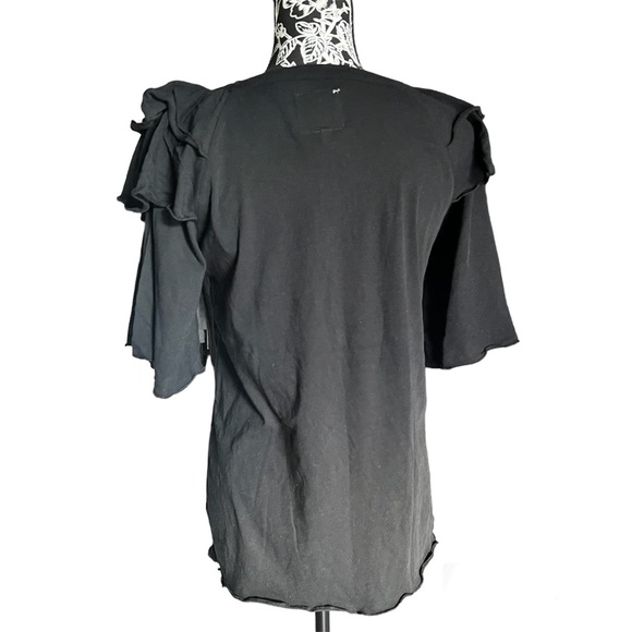 Chaser NWT RUFFLE SHOULDER FLOUNCY RAGLAN TEE - Picture 2 of 7